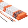 VEVOR Driveway Markers, 100 pieces, 48 inches, 0.4 inch diameter, orange fiberglass poles, snow poles with reflective tape, 12-inch steel drill bit and protective gloves for parking lots, sidewalks, good visibility