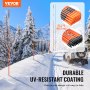 VEVOR Marcadores de Entrada 30 PCS Estacas de Nieve Naranja Fibra de Vidrio 0,78x121,5 cm Instalación de Tira Reflectante de Alta Visibilidad Broca de Acero 30 cm Protectores para Estacionamientos
