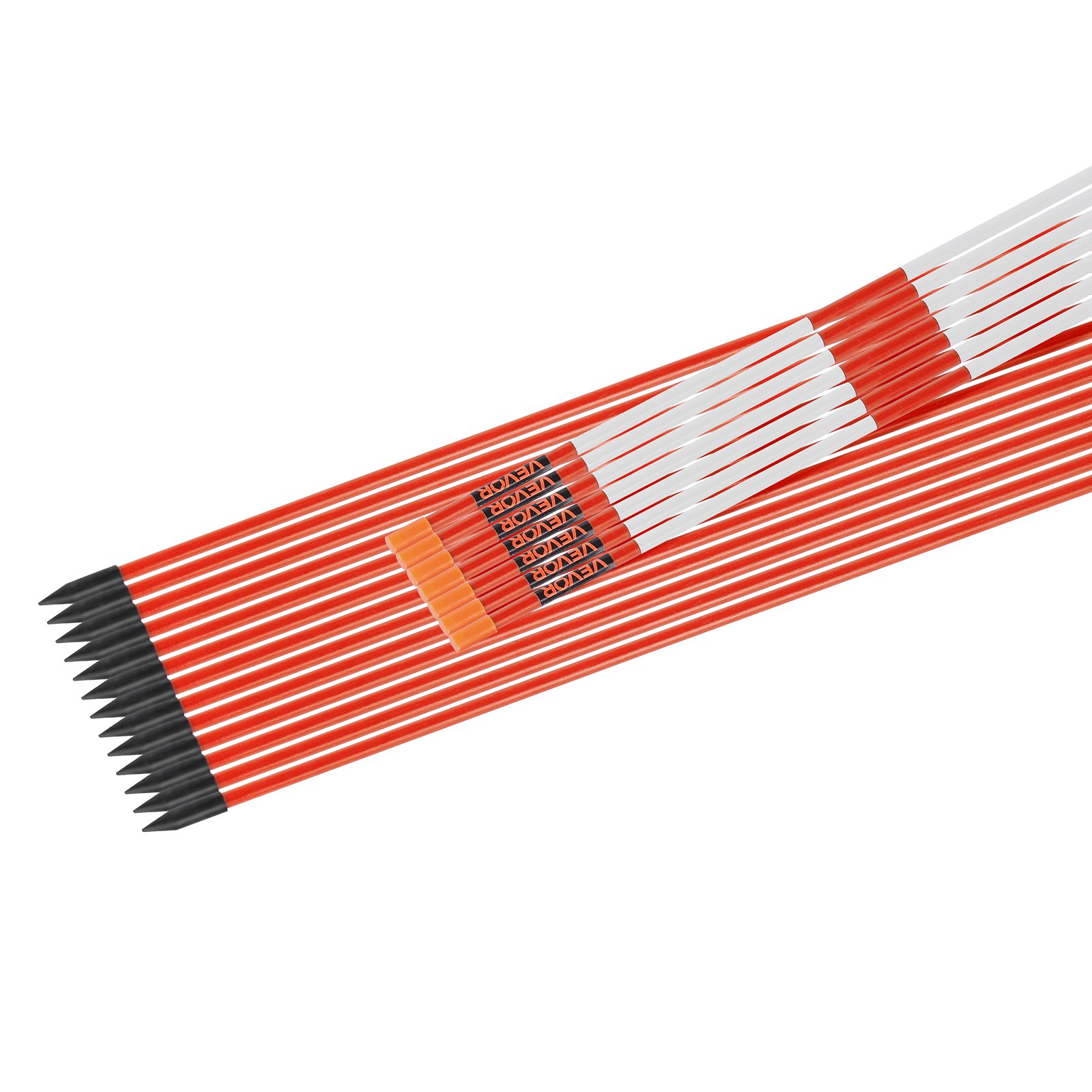 VEVOR Marcadores de Entrada, 20 PCS de Φ 10 x 1470 mm Reflectores de Alta Visibilidad con Brocas de Acero de 30 cm Bastones Reflectantes de Fibra de Vidrio para Nieve, Estacionamientos, Pasarelas