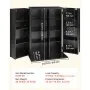 VEVOR Estantería de Pared, 610 x 368 x 846 mm, Mueble de Almacenamiento, 2 Puertas y 16 Compartimentos, con Dispositivos Antivuelco, para CDs DVDs Libros Juegos, Armario para Salón Oficina, Negro