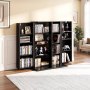 VEVOR Estantería de Pared, 610 x 368 x 846 mm, Mueble de Almacenamiento, 2 Puertas y 16 Compartimentos, con Dispositivos Antivuelco, para CDs DVDs Libros Juegos, Armario para Salón Oficina, Negro