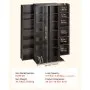 VEVOR Estantería de Pared, 610 x 368 x 1270 mm, Mueble de Almacenamiento, con 2 Puertas y 24 Compartimentos, Estantes Ajustables, Organizador para CDs DVDs Libros Juegos, para Salón Oficina, Marrón