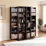 VEVOR Estantería de Pared, 610 x 368 x 1270 mm, Mueble de Almacenamiento, con 2 Puertas y 24 Compartimentos, Estantes Ajustables, Organizador para CDs DVDs Libros Juegos, para Salón Oficina, Marrón