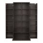 VEVOR Estantería de Pared, 610 x 368 x 1270 mm, Mueble de Almacenamiento, con 2 Puertas y 24 Compartimentos, Estantes Ajustables, Organizador para CDs DVDs Libros Juegos, para Salón Oficina, Marrón