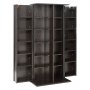 VEVOR Estantería de Pared, 610 x 368 x 1270 mm, Mueble de Almacenamiento, con 2 Puertas y 24 Compartimentos, Estantes Ajustables, Organizador para CDs DVDs Libros Juegos, para Salón Oficina, Marrón