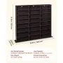 VEVOR Mueble de Almacenamiento Multimedia con 24 Compartimentos, para CD, DVD, Libros y Discos de Juegos, Ideal para Sala de Estar, Oficina en Casa, Sala de Grabación, 142 x 22 x 130 cm, Marrón