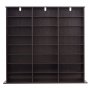 VEVOR Mueble de Almacenamiento Multimedia con 24 Compartimentos, para CD, DVD, Libros y Discos de Juegos, Ideal para Sala de Estar, Oficina en Casa, Sala de Grabación, 142 x 22 x 130 cm, Marrón