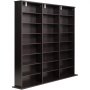VEVOR Mueble de Almacenamiento Multimedia con 24 Compartimentos, para CD, DVD, Libros y Discos de Juegos, Ideal para Sala de Estar, Oficina en Casa, Sala de Grabación, 142 x 22 x 130 cm, Marrón