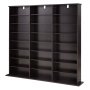 VEVOR Mueble de Almacenamiento Multimedia con 24 Compartimentos, para CD, DVD, Libros y Discos de Juegos, Ideal para Sala de Estar, Oficina en Casa, Sala de Grabación, 142 x 22 x 130 cm, Marrón
