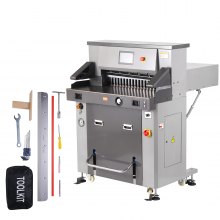 VEVOR Cortadora eléctrica Ancho de corte 660,4 mm Espesor 80 mm Cortador de papel hidráulico Cortador de papel de 800 hojas con pantalla táctil de 7" y características de seguridad para imprenta