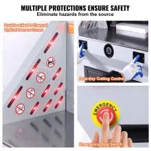 VEVOR Cortadora eléctrica Ancho de corte 482,6 mm Espesor 80 mm Cortador de papel automático Cortador de papel de 800 hojas con pantalla táctil de 7" y características de seguridad para imprenta