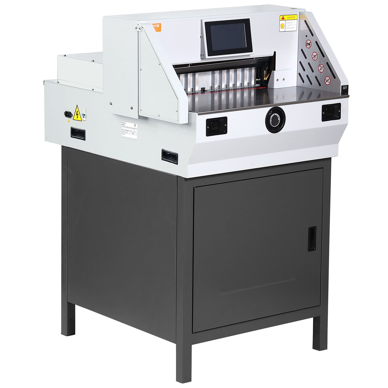 VEVOR Cortadora eléctrica Ancho de corte 482,6 mm Espesor 80 mm Cortador de papel automático Cortador de papel de 800 hojas con pantalla táctil de 17,78 cm características de seguridad para imprenta