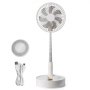 VEVOR Foldable Pedestal Fan 198 mm Table Fan 294 CMF Fan with 4 Speed Settings Battery Powered Oscillating Fan 7200 mAh for Outdoor Activities such as Camping, Fishing, and Travel