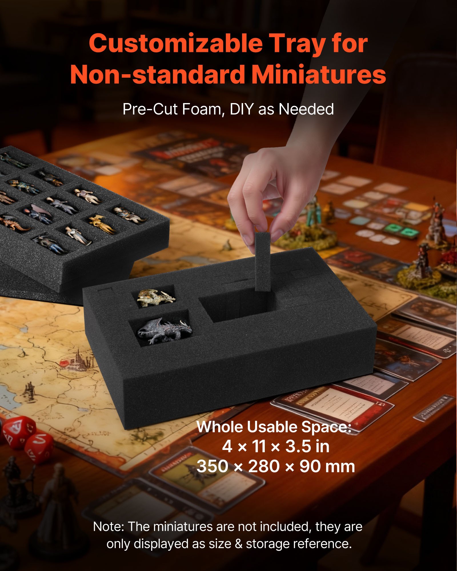 VEVOR Miniature Storage Carrying Figure Bag, Fits 58 Infantry Minis, Miniature Transport Bag with Handle & Adjustable Shoulder Strap, 3 Foam Layers for Large Storage Capacity (Minis Not Included)