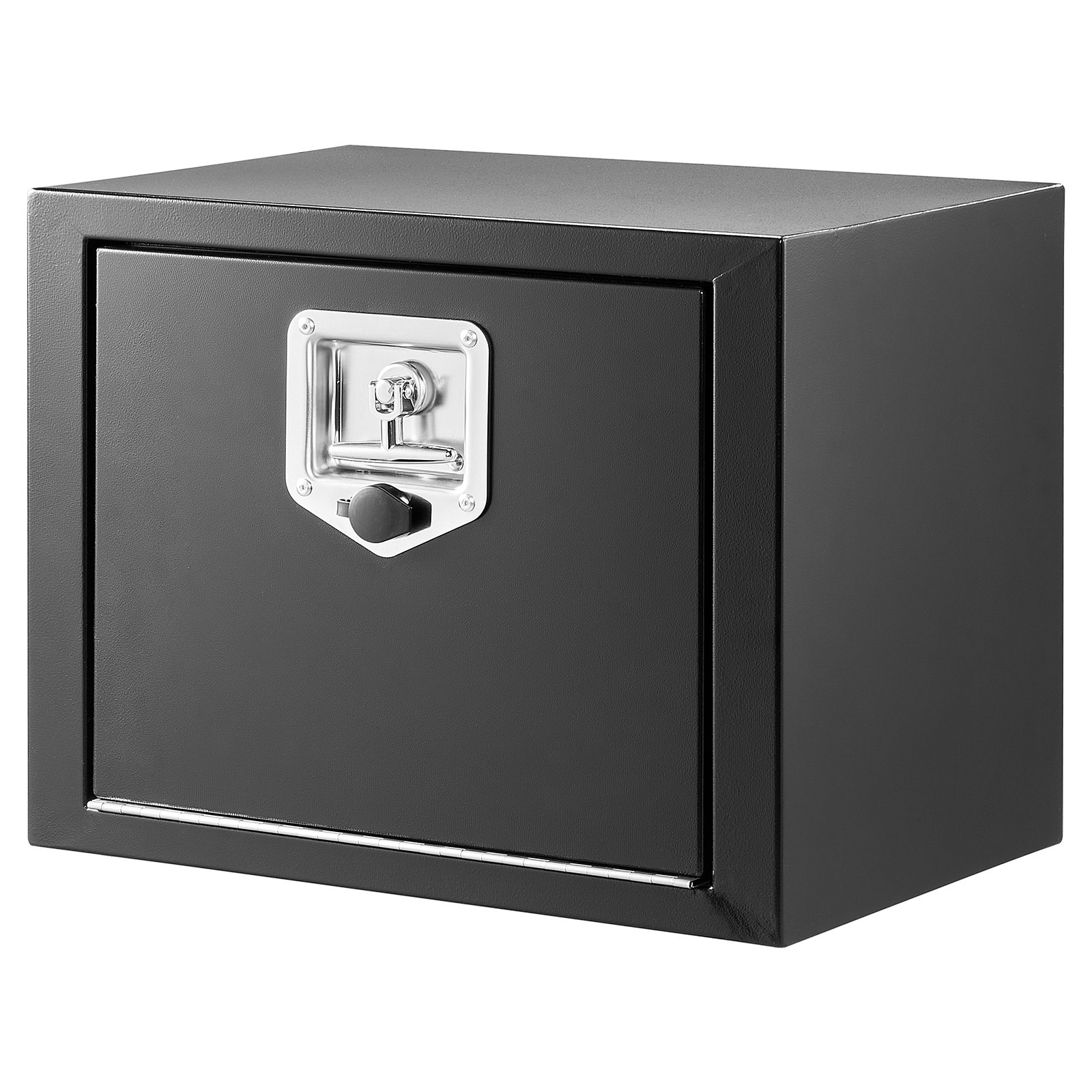VEVOR Caja de Almacenaje para Camión 457x305x356 mm, Caja de Herramientas de Acero con Cerradura y Llaves, para Debajo de Carrocería del Camión, con Asa en T para Furgoneta, SUV, Camioneta, Negro