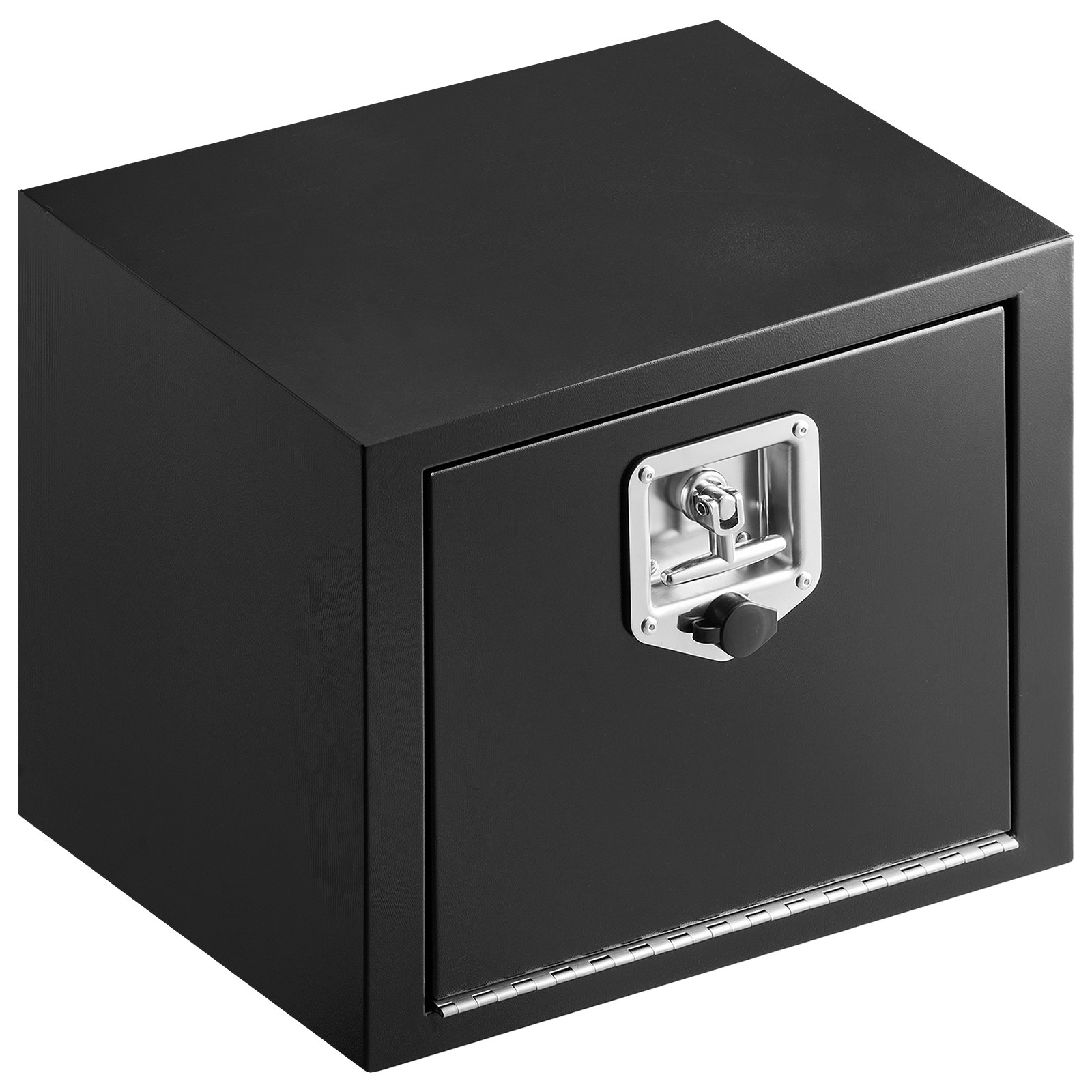 VEVOR Caja de Almacenaje para Camión 457x305x356 mm, Caja de Herramientas de Acero con Cerradura y Llaves, para Debajo de Carrocería del Camión, con Asa en T para Furgoneta, SUV, Camioneta, Negro