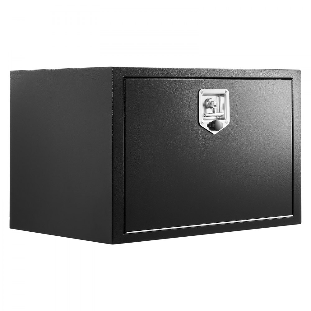VEVOR Caja de Almacenaje para Camión 762x457x457 mm, Caja de Herramientas de Acero con Cerradura y Llaves, para Debajo de Carrocería del Camión, con Asa en T para Furgoneta, SUV, Camioneta, Negro