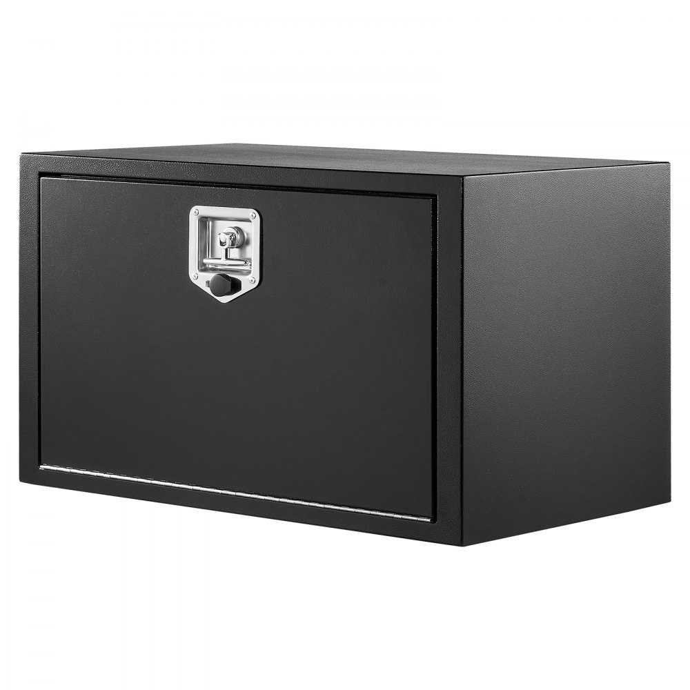VEVOR Caja de Almacenaje para Camión 762x457x457 mm, Caja de Herramientas de Acero con Cerradura y Llaves, para Debajo de Carrocería del Camión, con Asa en T para Furgoneta, SUV, Camioneta, Negro