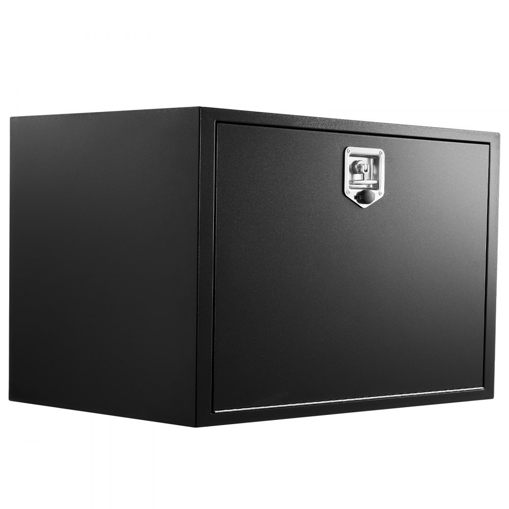 VEVOR Caja de Almacenaje para Camión 914x609x609 mm, Caja de Herramientas de Acero con Cerradura y Llaves, para Debajo de Carrocería del Camión, con Asa en T para Furgoneta, SUV, Camioneta, Negro