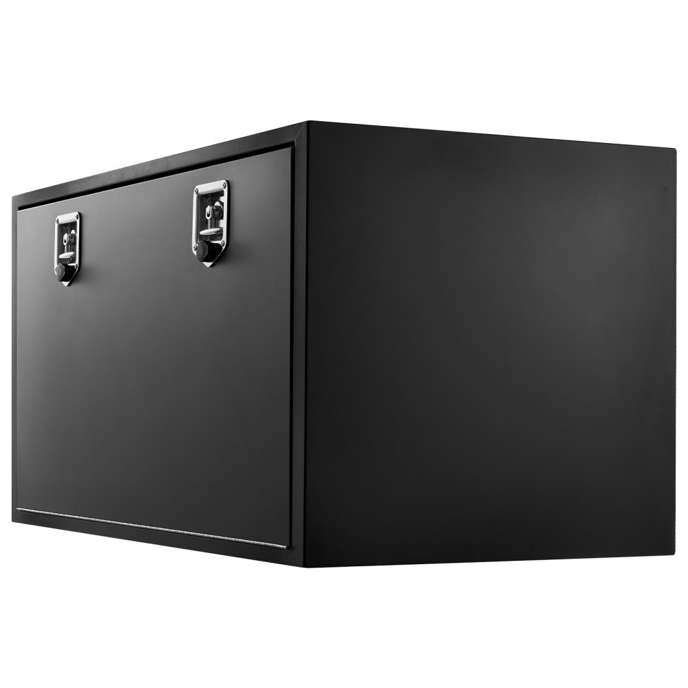 VEVOR Caja de Almacenaje para Camión 1219x457x457 mm, Caja de Herramientas de Acero con Cerradura y Llaves, para Debajo de Carrocería del Camión, con Asa en T para Furgoneta, SUV, Camioneta, Negro