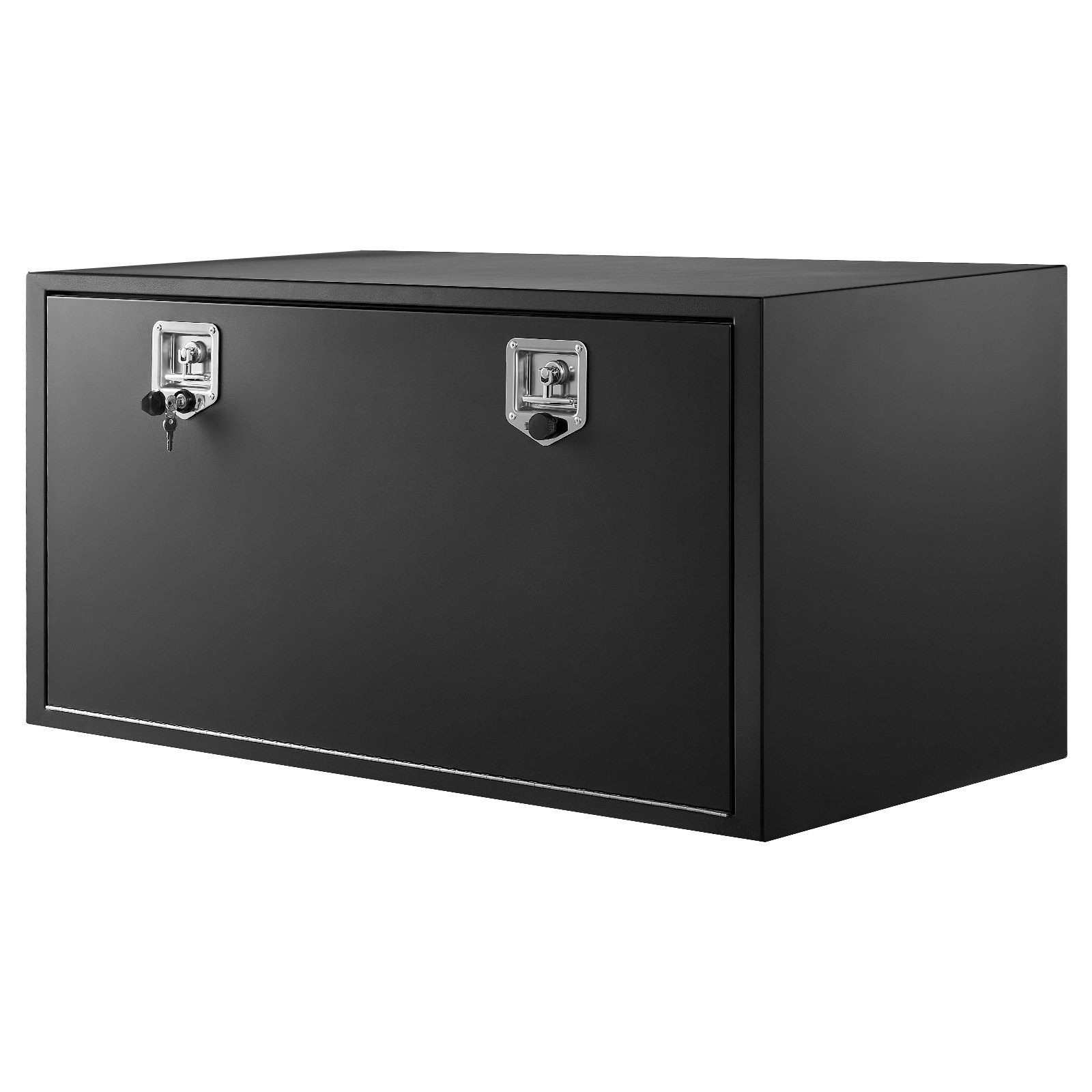 VEVOR Caja de Almacenaje para Camión 1219x457x457 mm, Caja de Herramientas de Acero con Cerradura y Llaves, para Debajo de Carrocería del Camión, con Asa en T para Furgoneta, SUV, Camioneta, Negro