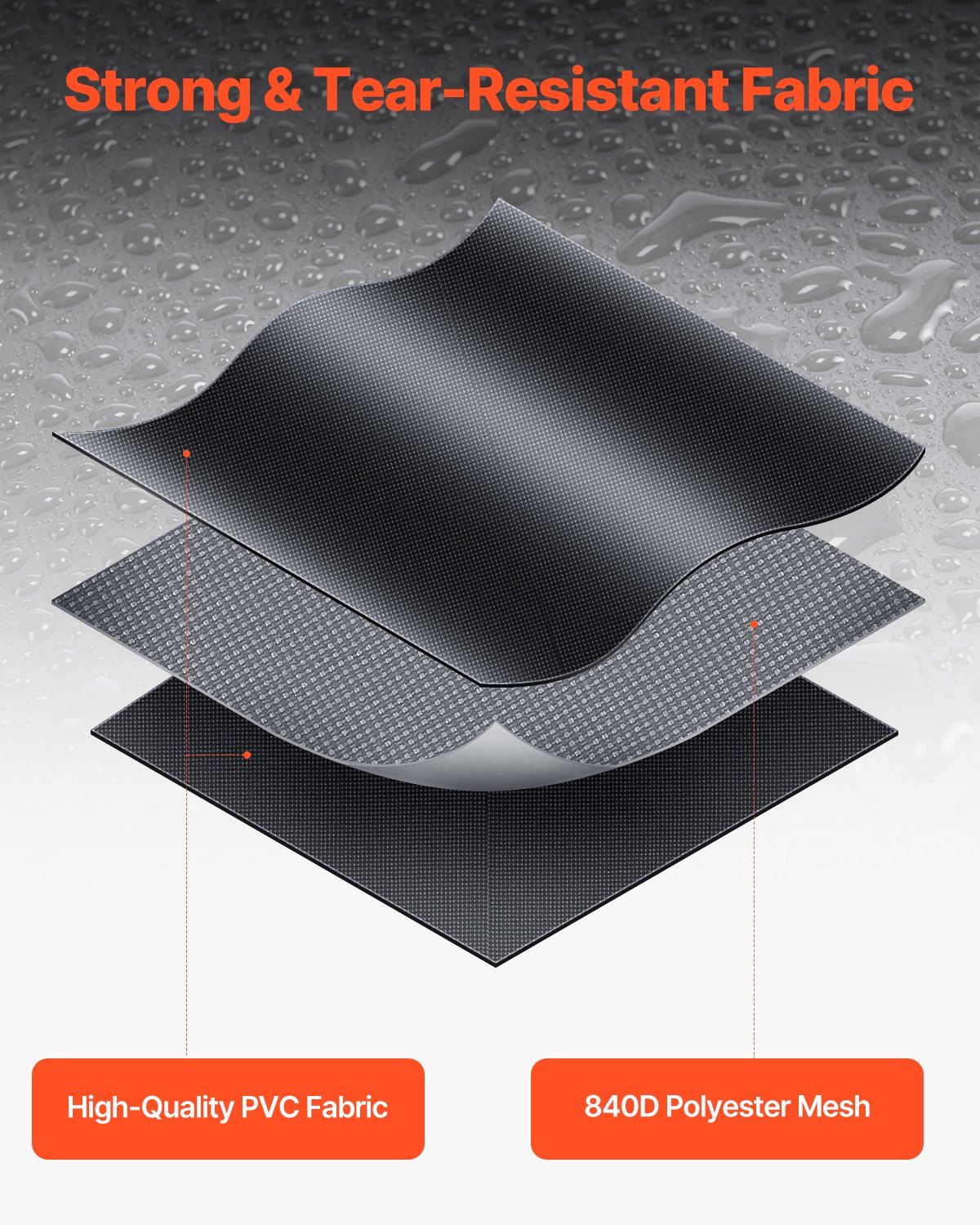 VEVOR Bolsa de Carga para Techo de Automóvil, 20 Pies Cúbicos, Resistente, 840D PVC, 100 % Impermeable, para Todos los Vehículos, con Cerradura, Tapete Antideslizante, 120 x 89 x 53,5 cm, Negro