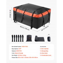 VEVOR Bolsa de Transporte de Carga Techo de Automóvil 840D PVC 125 x 93 x 56 cm