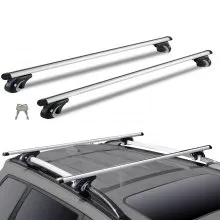 VEVOR Barras Transversales Universales 2 Piezas Portaequipajes de Aluminio con Cerradura para Automóvil Carga de 90,7 kg Compatible con Rieles Laterales de Hasta 111,76 cm de Ancho de Recorrido