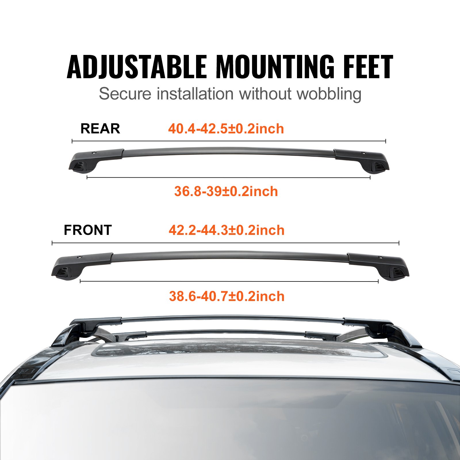 VEVOR Barra transversal de techo para Subaru Forester 2014-2022 Barras transversales de aluminio 2 piezas