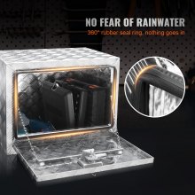 VEVOR Caja de Herramientas para Camión 61x33,5x40,5 cm Caja de Bastidor Inferior Caja de Almacenamiento de Aleación de Aluminio Montaje Inferior con Cerradura y Llaves para Remolques, Camionetas