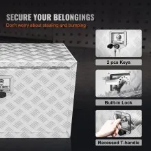 VEVOR Caja de Herramientas para Camión 76x43x46cm Caja de Bastidor Inferior Caja de Almacenamiento de Aleación de Aluminio Montaje Inferior con Cerradura y Llaves para Remolques, Camionetas, Vehículos