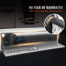 VEVOR Caja de Herramientas para Camión 152,4x43x46 cm Caja de Bastidor Inferior Caja de Almacenamiento de Aleación de Aluminio Montaje Inferior con Cerradura y Llaves para Remolques, Camionetas