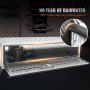 Caja para debajo de la carrocería del camión VEVOR con anillo de sello de goma de 360° para protección a prueba de agua, tapa abierta que muestra herramientas en el interior.