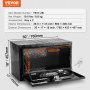 VEVOR Caja de Herramientas para Camión 760x432x457 mm Caja de Bastidor Inferior Caja de Almacenamiento de Aleación de Aluminio Montaje Inferior con Cerradura y Llaves para Remolques, Camionetas, Negro