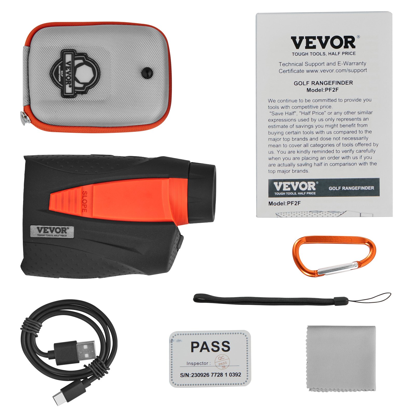 VEVOR Telémetro para Caza/Golf Telémetro Láser Recargable de 1183 m Precisión ± 1 m Aumento 6X Visor de 22 mm con Montaje Magnético Compensación de Pendiente Bloqueo de Bandera para Golfista