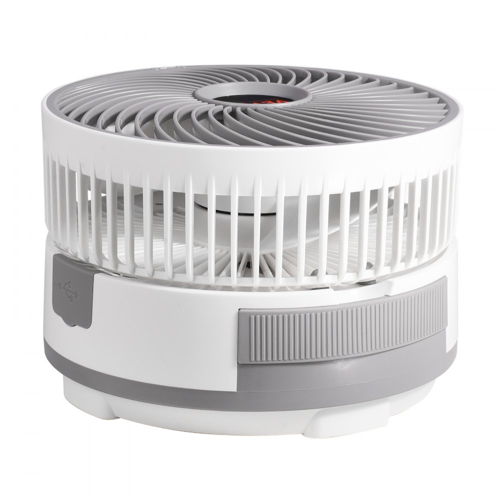 VEVOR Ventilador Oscilante Plegable y Recargable, 3 en 1, con Pilas y con Control Remoto, Silencioso, para Escritorio o Mesa, 8 Velocidades, Rotación Automática de 90 Grados, 200 x 200 x 580 mm