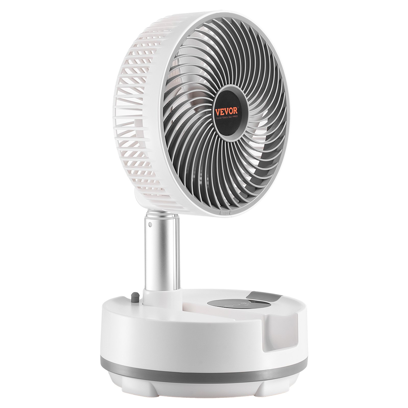 VEVOR Ventilador Oscilante Plegable y Recargable, 3 en 1, con Pilas y con Control Remoto, Silencioso, para Escritorio o Mesa, 8 Velocidades, Rotación Automática de 90 Grados, 200 x 200 x 580 mm