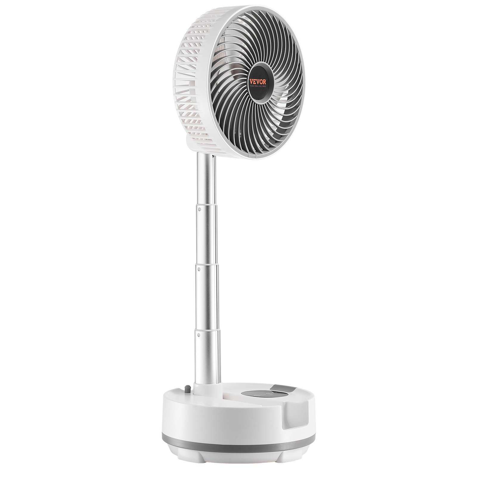 VEVOR Ventilador Oscilante Plegable y Recargable, 3 en 1, con Pilas y con Control Remoto, Silencioso, para Escritorio o Mesa, 8 Velocidades, Rotación Automática de 90 Grados, 200 x 200 x 580 mm