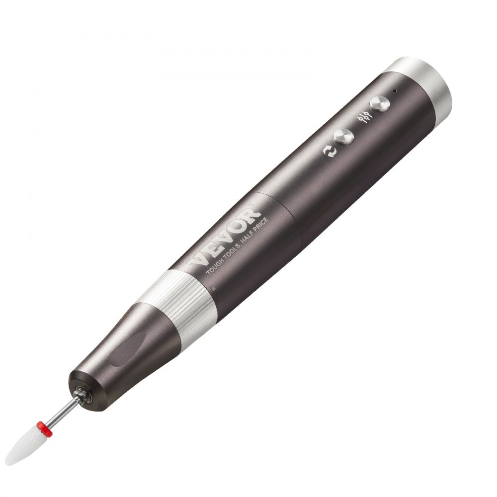 VEVOR Taladro de Uñas Eléctrico Inalámbrico, Máquina de Lima de Uñas Recargable de Velocidad Variable de 30.000 RPM, Pulidor de Pedicura de Manicura Portátil para Eliminación de Piel Muerta, Negro