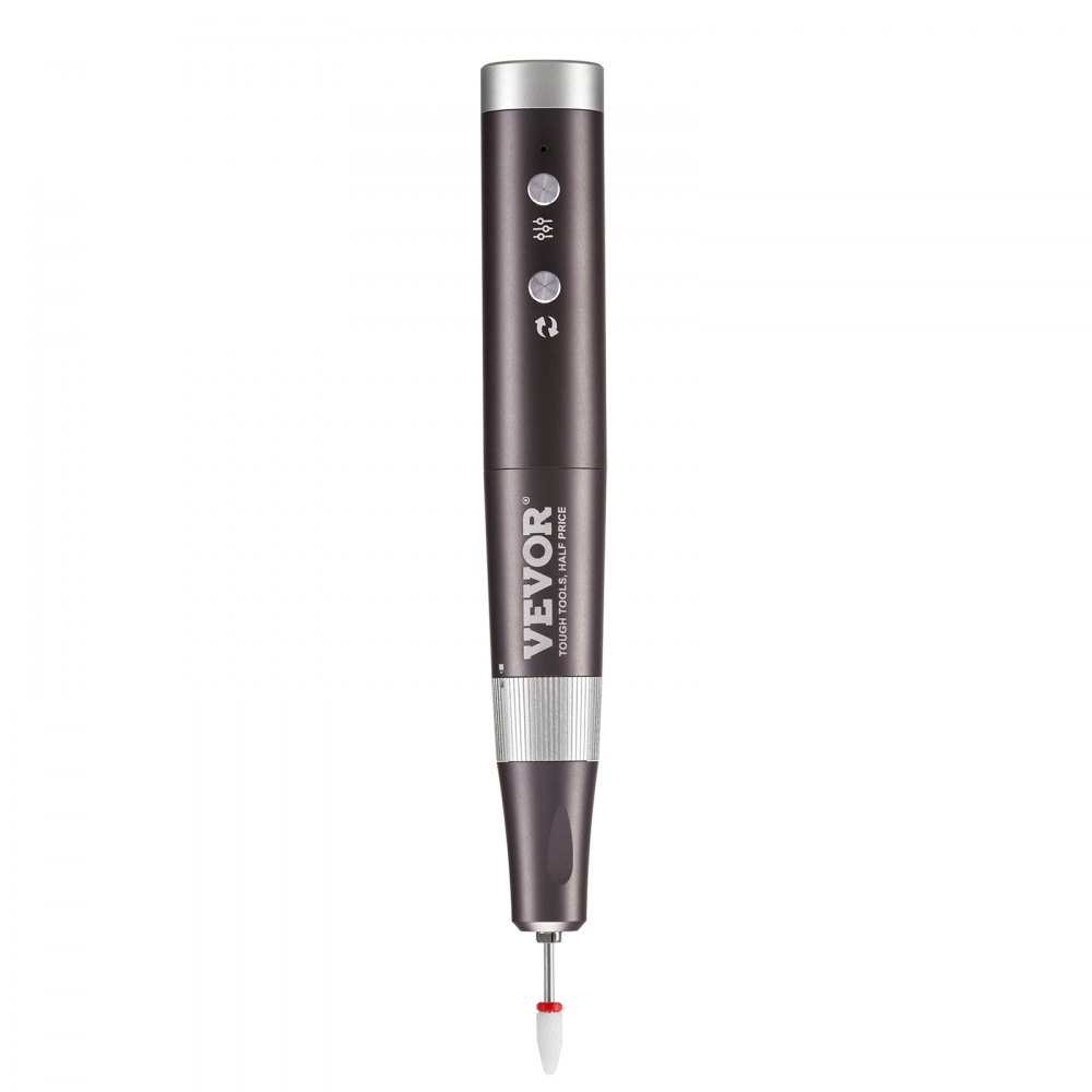 VEVOR Taladro de Uñas Eléctrico Inalámbrico, Máquina de Lima de Uñas Recargable de Velocidad Variable de 30.000 RPM, Pulidor de Pedicura de Manicura Portátil para Eliminación de Piel Muerta, Negro