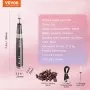 VEVOR Taladro de Uñas Eléctrico Inalámbrico, Máquina de Lima de Uñas Recargable de Velocidad Variable de 30.000 RPM, Pulidor de Pedicura de Manicura Portátil para Eliminación de Piel Muerta, Negro