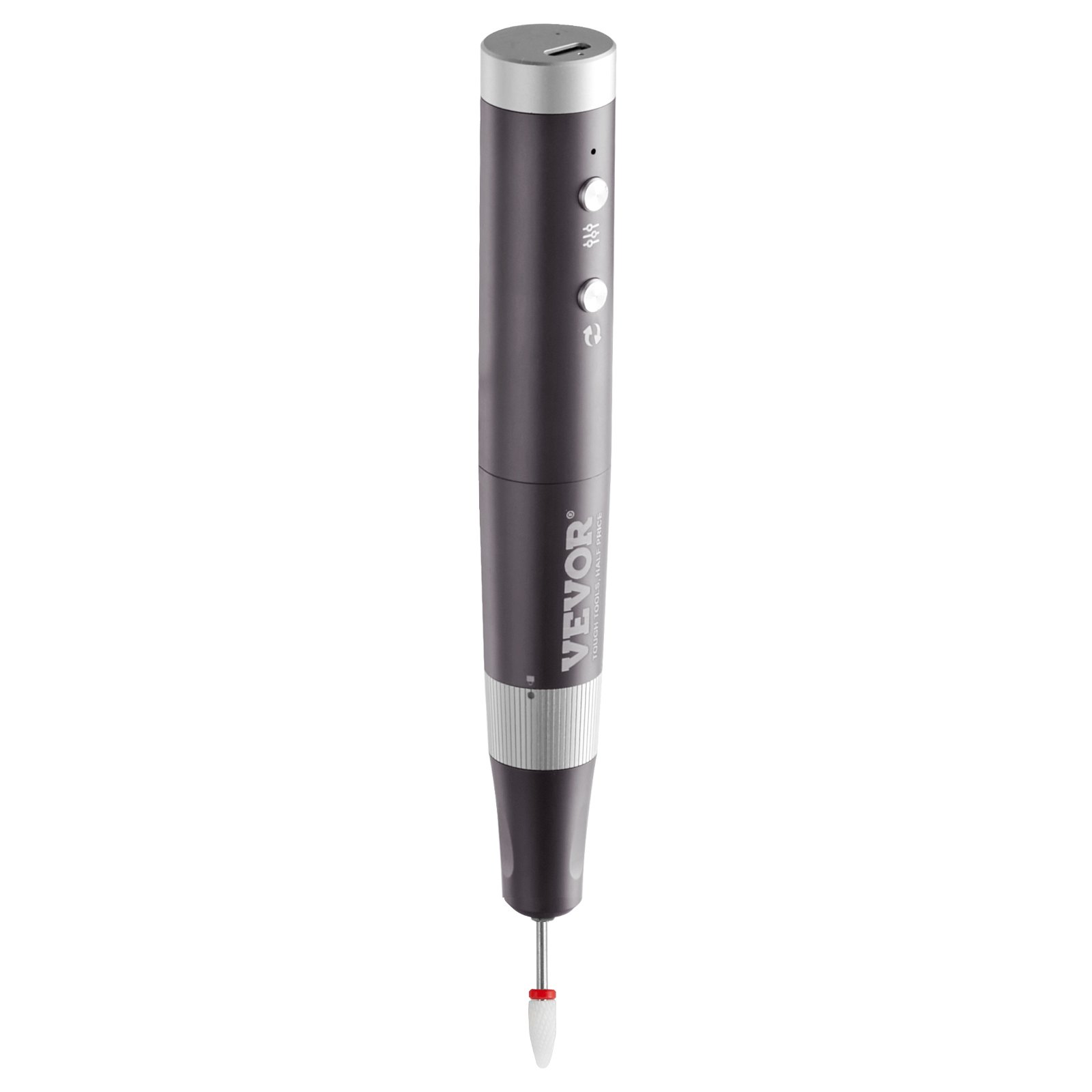 VEVOR Taladro de Uñas Eléctrico Inalámbrico, Máquina de Lima de Uñas Recargable de Velocidad Variable de 30.000 RPM, Pulidor de Pedicura de Manicura Portátil para Eliminación de Piel Muerta, Negro