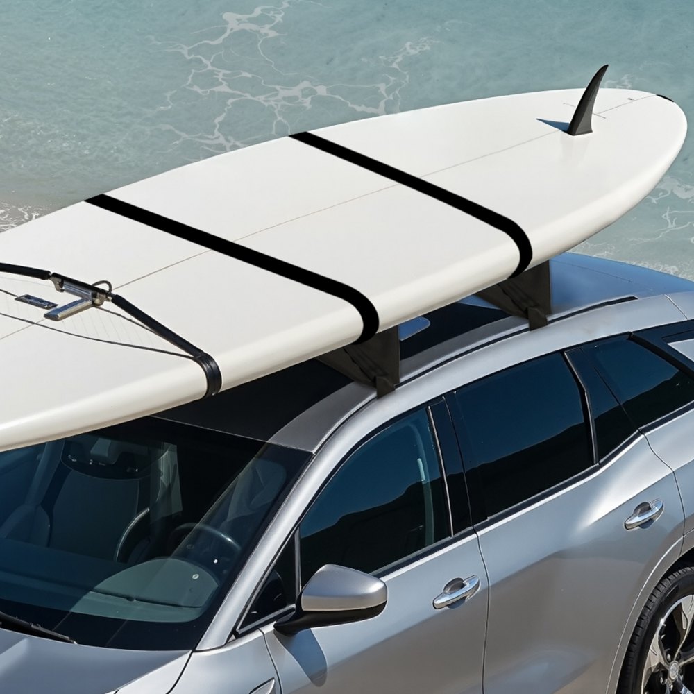 VEVOR Inflatable Soft Roof Rack Pads, 95 cm Universal Car Roof Rack Pads, 40 kg Load Capacity Kayak Carrier with 2 Tie-Down Straps & Ropes & Hand Air Pump for Canoes, Surfboards, and SUPs