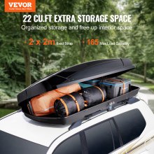 VEVOR Cofre de Techo 562 L ABS Portaequipajes de Techo para SUV y Coches, Negro