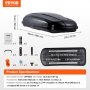 VEVOR Cofre de Techo 220 L Portaequipajes de Techo Rígido de ABS con Apertura de Doble Cara 2 Correas Reforzadas Aerodinámico Maletero Techo Coche para la Mayoría de Travesaños, Coche, SUV, Negro