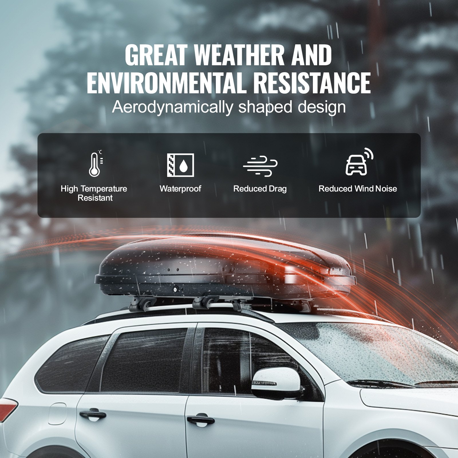 VEVOR Cofre de Techo 220 L Portaequipajes de Techo Rígido de ABS con Apertura de Doble Cara 2 Correas Reforzadas Aerodinámico Maletero Techo Coche para la Mayoría de Travesaños, Coche, SUV, Negro