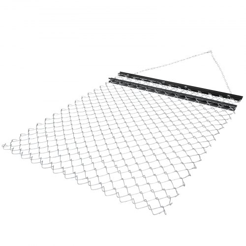 VEVOR Rastrillo de Nivelación de Césped 1,2 x 1,5 m Nivelador de Césped Acero Q235 Rastra de Arrastre de Cadena 2,2 m con Bandeja Herramienta Niveladora para Caminos de Grava Patios de Recreo Terrazas
