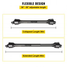 VEVOR Eje de Transmisión de TDF de Extremo Redondo con 6 Estrías, Eje de TDF para Tractor Serie 4, para Desbrozadora de 1-1,4 m, 1000-1400 mm para Desbrozadora, Cortadora Rotativa, Negro
