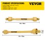 VEVOR Eje de Transmisión 1 3/8" 6 Dientes T4 Toma de Fuerza Cardán de 43"-61"