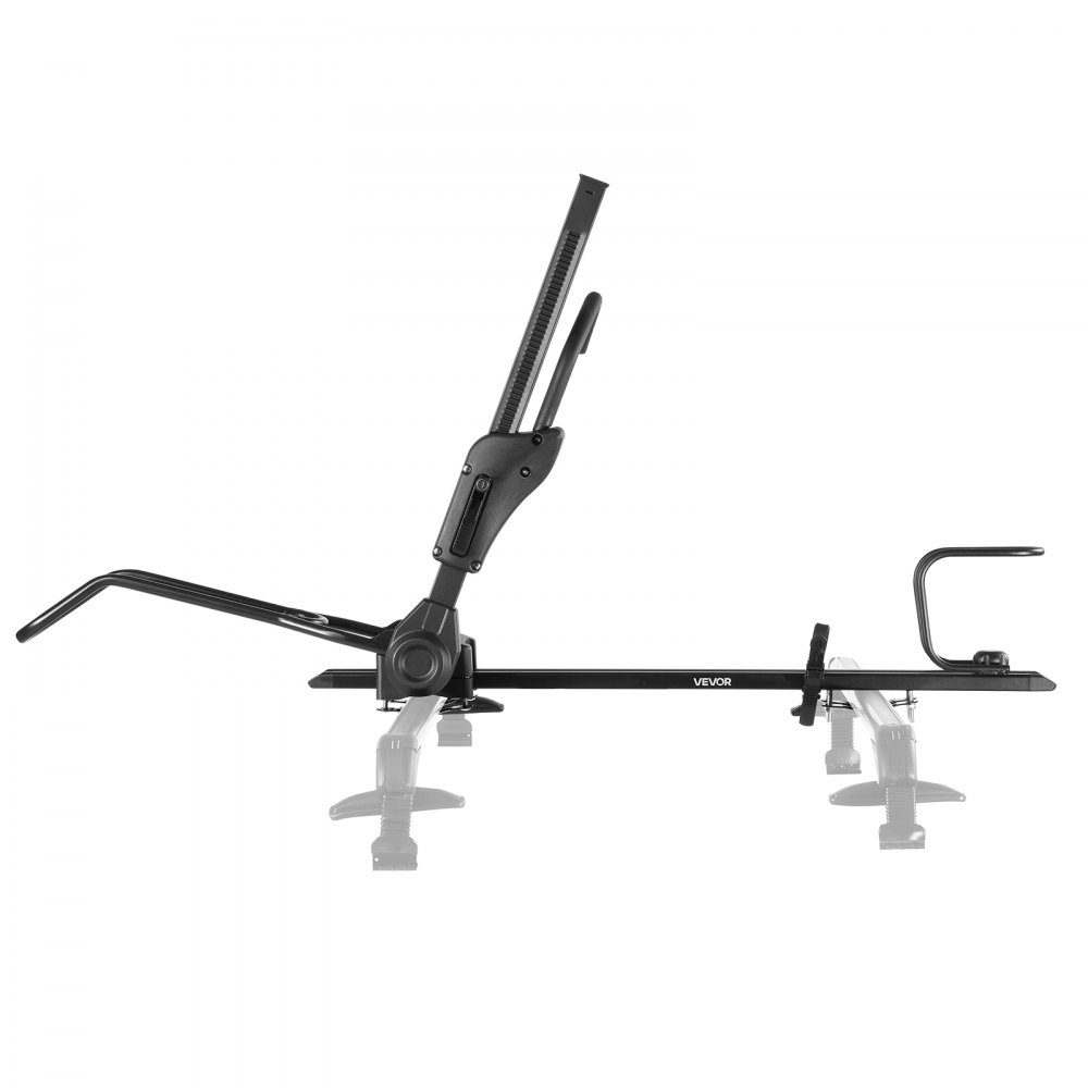 VEVOR Portabicicletas Vertical Plegable, con Sistema de Bloqueo y Brazo Ajustable para Barras Transversales con Ranura en T, para Coche, SUV, Carga 15 kg, Color Negro, para Rueda de 508 a 737 mm